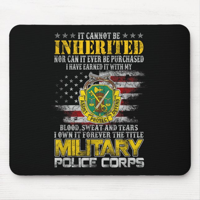 It Cannot Be Inherited Military Lice Veteran Day P Mouse Mat (Front)