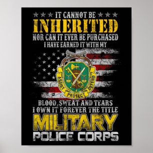 It Cannot Be Inherited Military Lice Veteran Day P Poster
