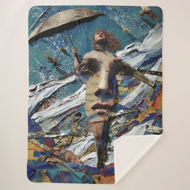 It can't rain all the time sherpa blanket (Front)