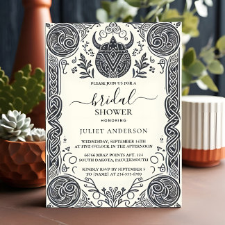 It Celtic Nordic Fun Mediaeval Scroll Bridal Showe Invitation