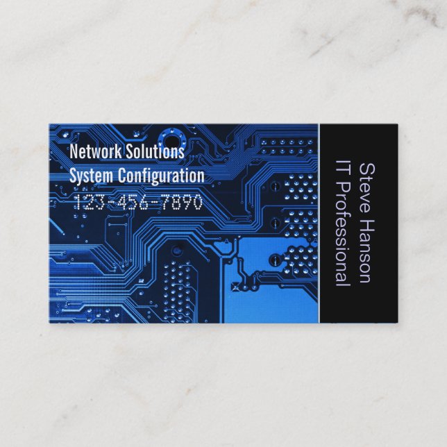 IT Computer Programmer Technician Business Card (Front)