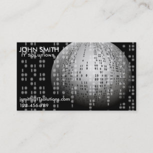 IT computer solutions consultant freelance IT Business Card