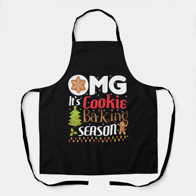 It Cookie Baking Christmas Season Funny Apron (Front)