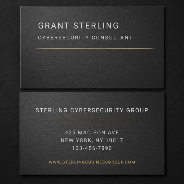 IT Cybersecurity Black Professional  Business Card (Creator Uploaded)