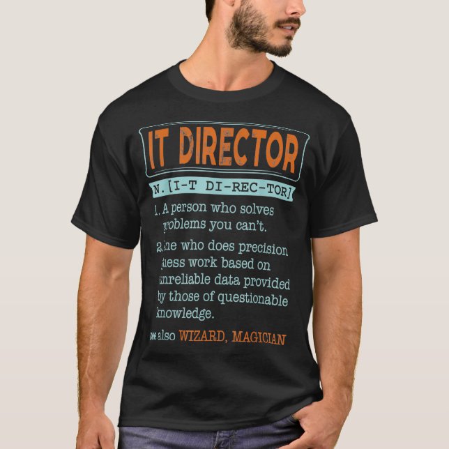 IT Director Dictionary Noun Wizard Magician  T-Shirt (Front)