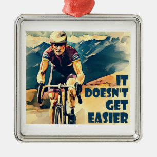 It Doesn't Get Easier Cycling Metal Tree Decoration