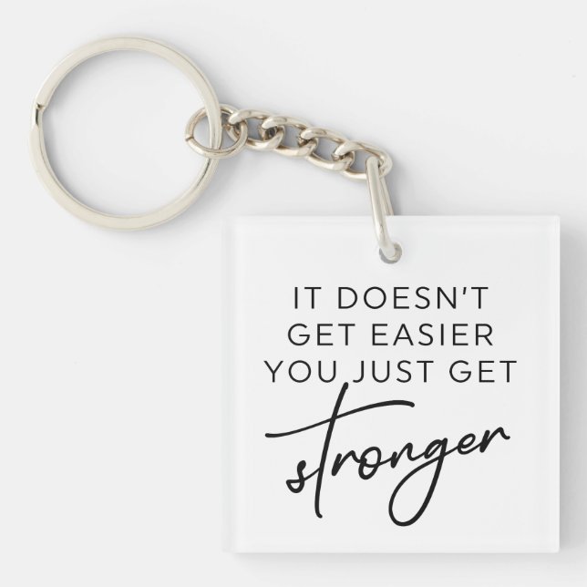 It Doesn't Get Easier You Just Get Stronger  Key Ring (Front)