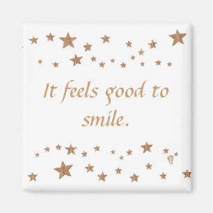 It feels good to smile lively gold stars magnets