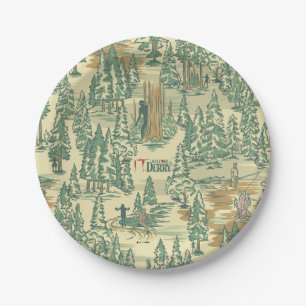 IT Forest Fishing Pattern Paper Plate