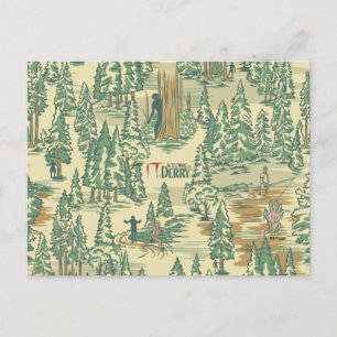 IT Forest Fishing Pattern Postcard