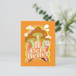 It Gets Better Good Vibes & Retro Groovy Feels Holiday Postcard