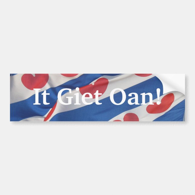 It Giet Oan Bumper Sicker Fryslan Flag Bumper Sticker (Front)