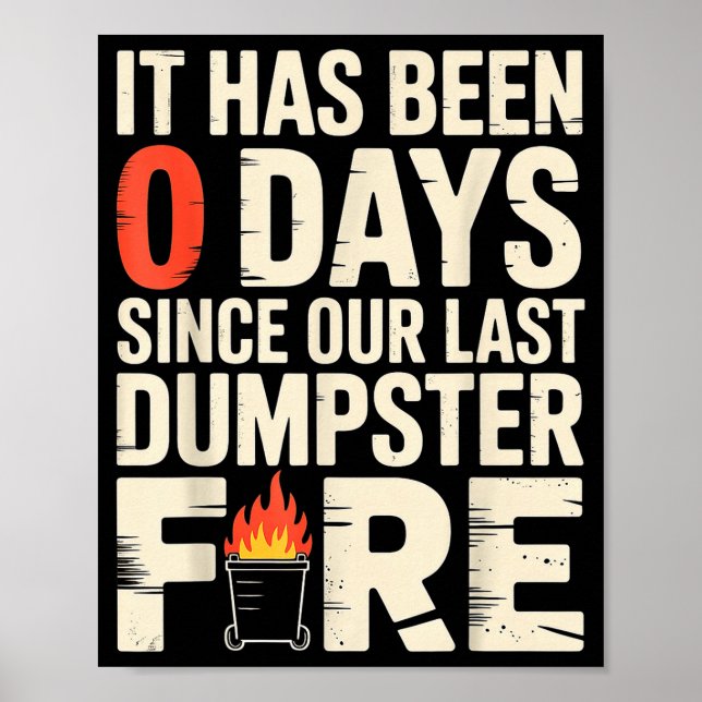 It Has Been 0 Days Since Our Last Dumpster Fire -  Poster (Front)