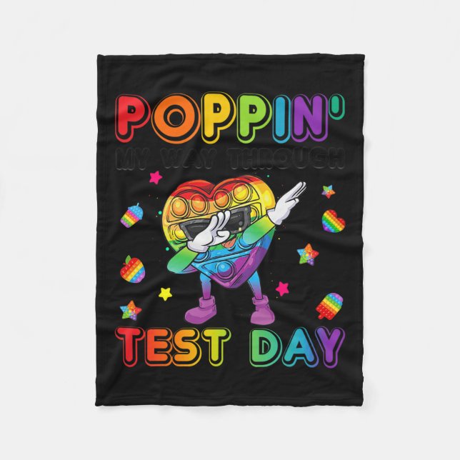 It Heart Shape Dabbing Poppin' My Way Through Test Fleece Blanket (Front)