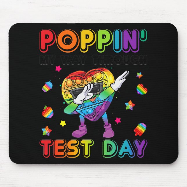 It Heart Shape Dabbing Poppin' My Way Through Test Mouse Mat (Front)