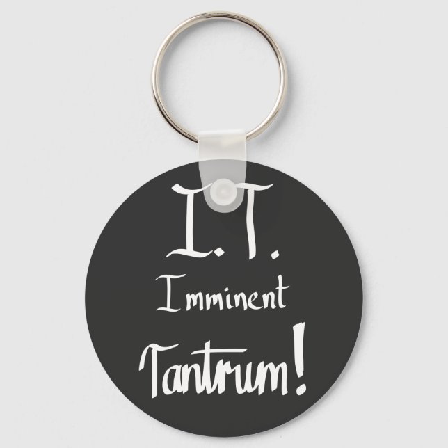 IT imminent Tantrum Funny Computer Geek Slogan Key Ring (Front)
