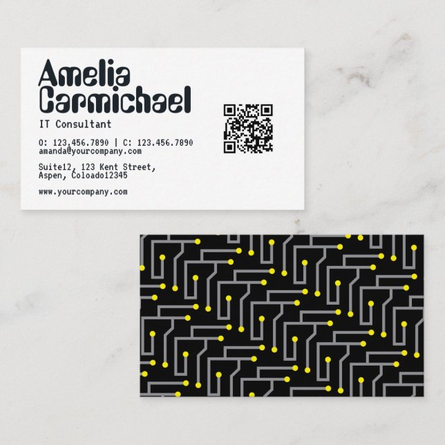 IT Information Technology Consultant Business Card (Front/Back)