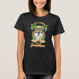 It Is 5 O´Clock Somewhere Drinking Shih Tzu   T-Shirt