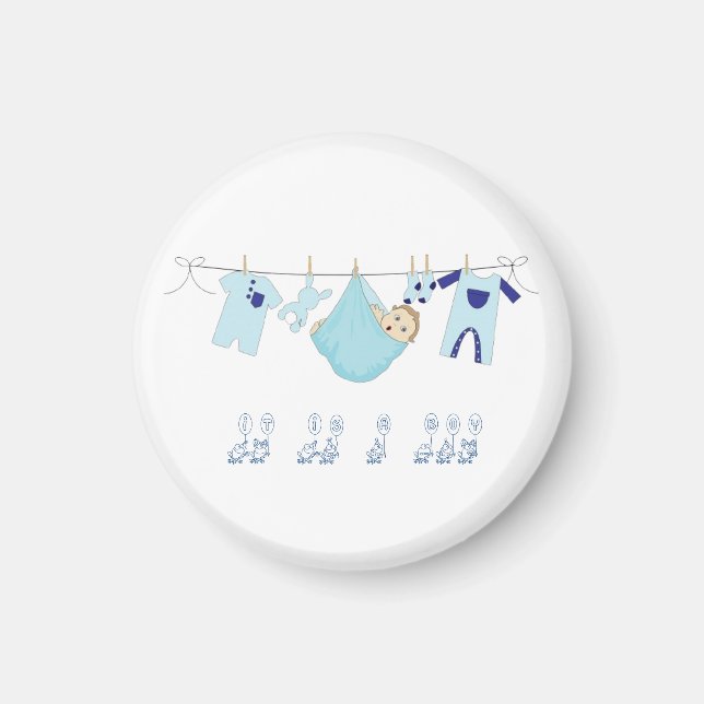 It is a Boy  Baby shower Magnet (Front)