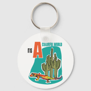It is a colourful world key ring