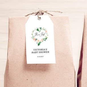 It is a Girl Blush Pink Baby Shower Gift Tags