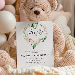It is a Girl Peach Baby Shower Invitation