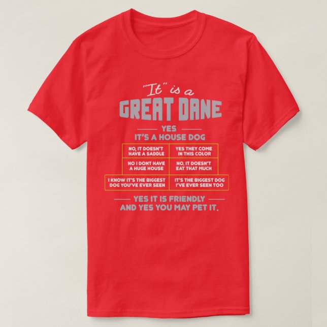 It Is A Great Dane Yes Its A House Dog Pet Lover  T-Shirt (Design Front)