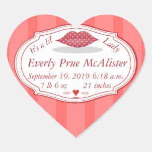 It is a Lil' Lady Hipster Vintage Retro Baby Girl Heart Sticker