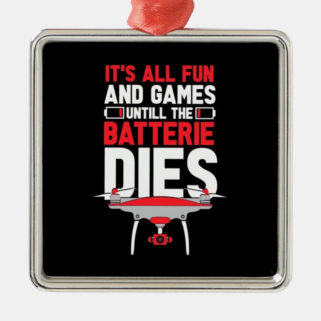 It Is All Fun Drone Metal Tree Decoration (Front)