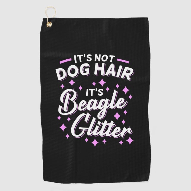 It Is Beagle Dog Glitter Golf Towel (Front)