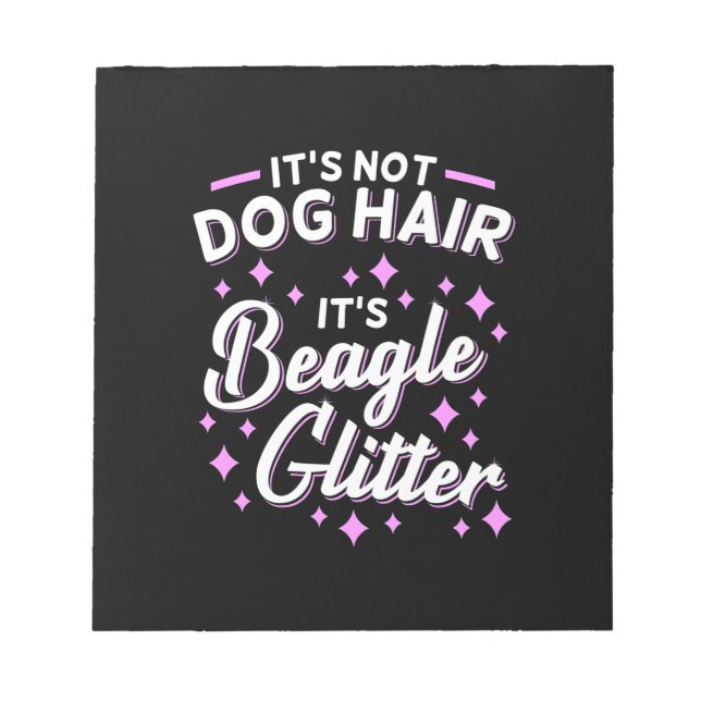 It Is Beagle Dog Glitter Notepad (Front)