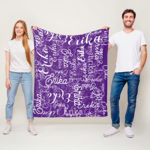 It is Cute and Purple Patterned 🤍 Fleece Blanket