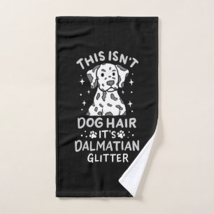 It Is Dalmatian Dog Glitter Hand Towel