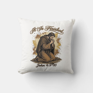 It Is Finished Bible Verse Vintage Christian Shirt Cushion