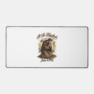 It Is Finished Bible Verse Vintage Christian Shirt Desk Mat