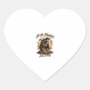 It Is Finished Bible Verse Vintage Christian Shirt Heart Sticker