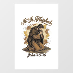 It Is Finished Bible Verse Vintage Christian Shirt Window Cling