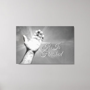 It Is Finished Grayscale Canvas Print