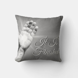 It Is Finished Grayscale Cushion