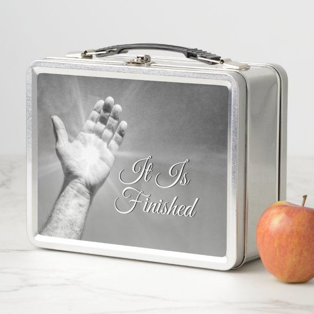 It Is Finished Grayscale Metal Lunch Box (In Situ)