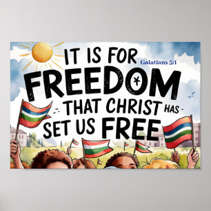 It is for freedom that Christian Nursery Wall Art