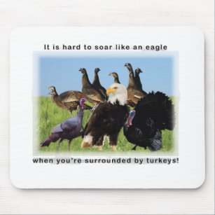 It is hard to soar like an eagle quotation mouse mat