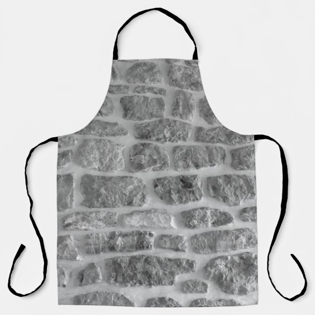 It is horizontal stone rough wall pattern backgrou apron (Front)