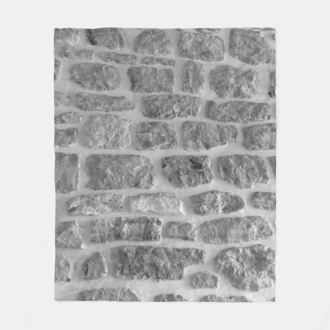 It is horizontal stone rough wall pattern backgrou fleece blanket (Front)