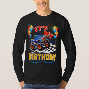 It Is My Birthday Boy Monster Truck Car Party Day T-Shirt