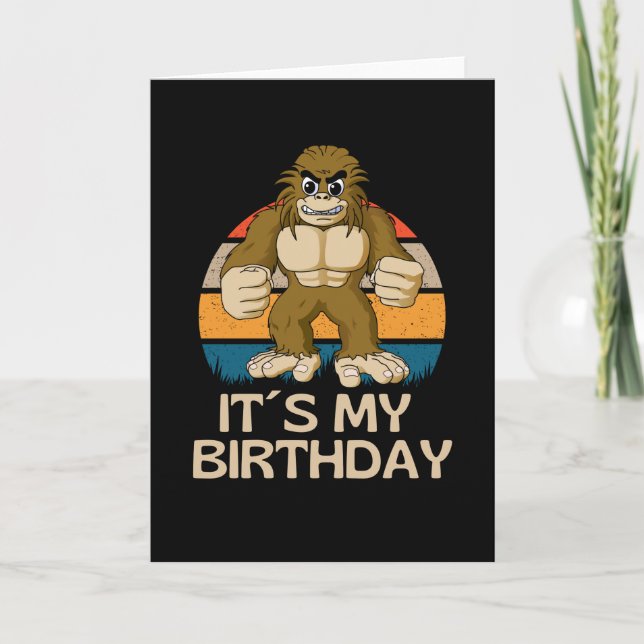 It Is My Birthday  Little Bigfoot Boy Card (Front)