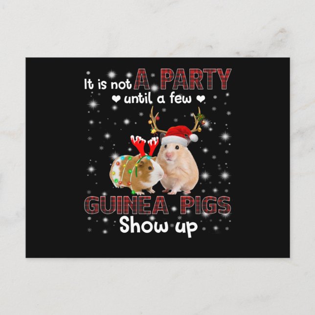 It Is Not A Party Until A Few Guinea Pig Show Up Postcard (Front)