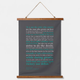 It Is Not the Critic Who Counts by Teddy Roosevelt Hanging Tapestry