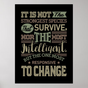 It Is Not The Strongest Species That Survive Poster