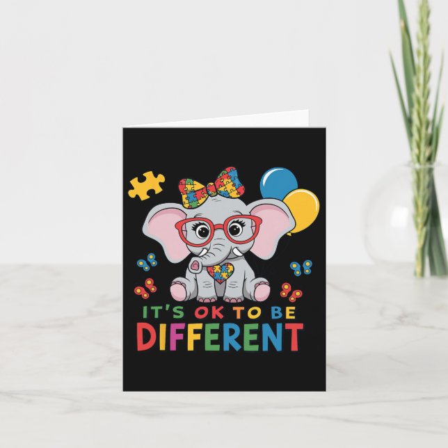 It Is Ok To Be Different Autism  Card (Front)
